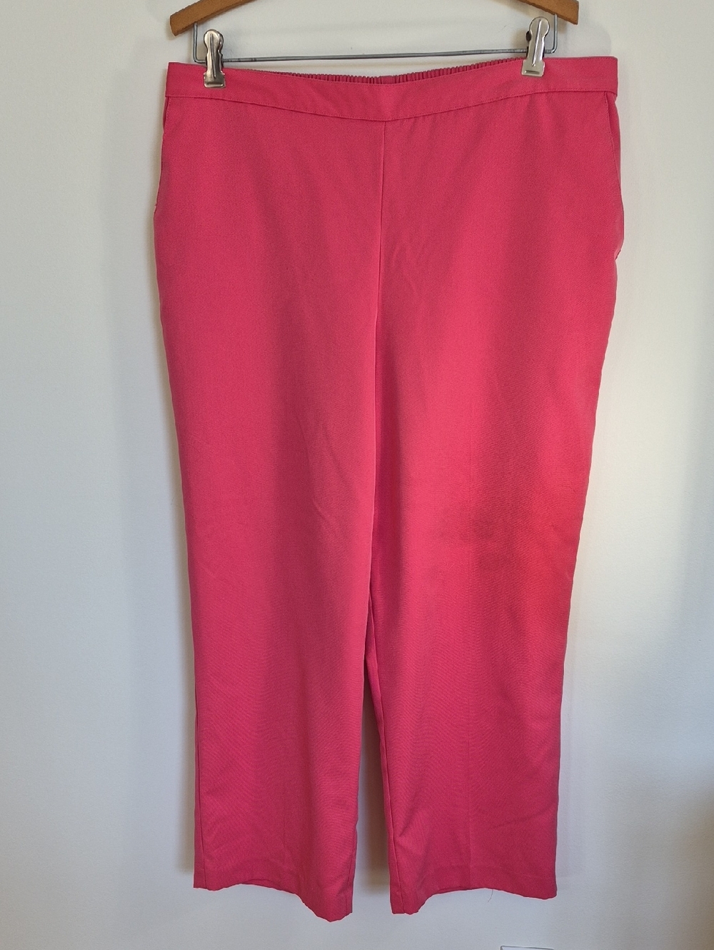 Alfred Dunner Bright Hot Pink Straight-Leg Pants Size 18 P